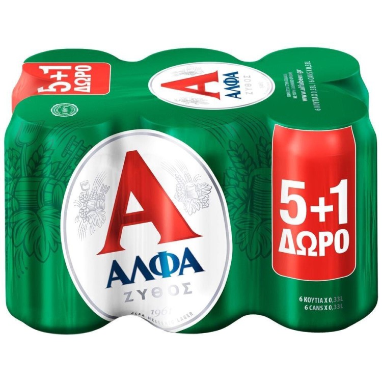 ΑΛΦΑ ΜΠΥΡΑ 4Χ6(5+1) 330ML