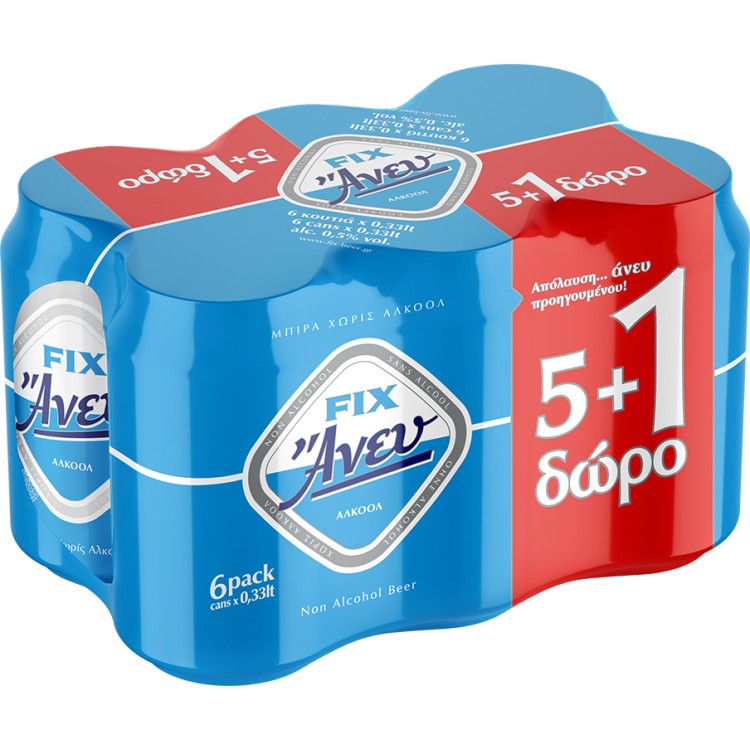 FIX ΑΝΕΥ ΜΠΥΡΑ 4Χ6(5+1)Χ330ML FIX ΑΝΕΥ ΜΠΥΡΑ 4Χ6(5+1)Χ330ML