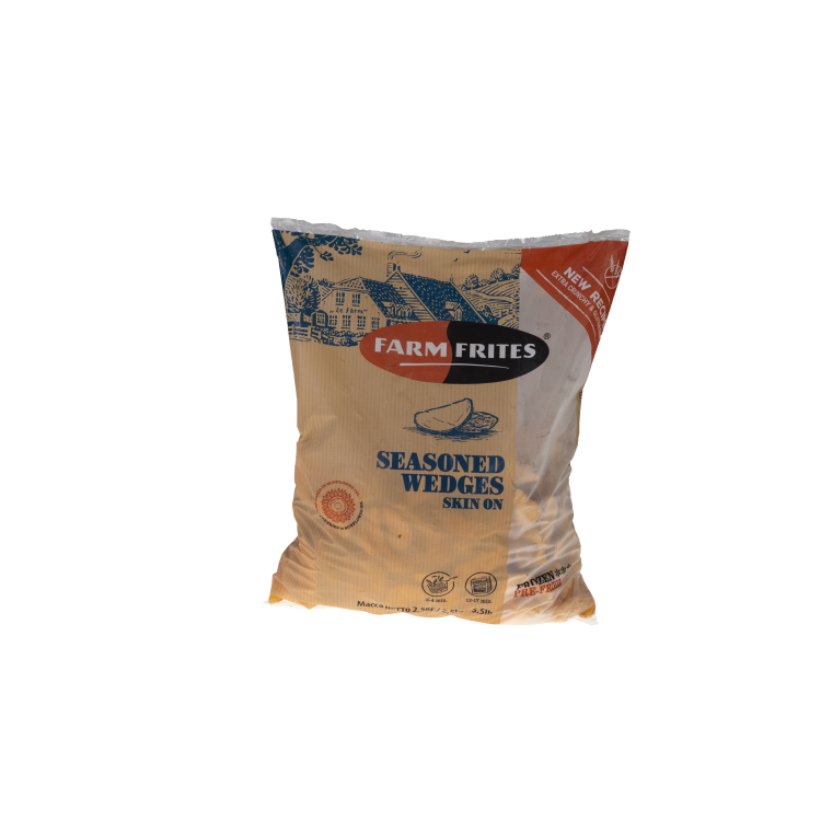 FARM FRITES ΠΑΤΑΤΕΣ ΚΤΨ ΠΡΟΤ. SEASONED WEDGES SKIN ON (5Χ2,5KG) ΒΕΛΓΙΟΥ