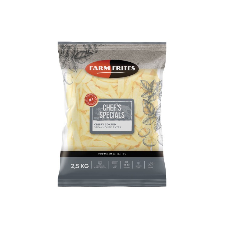 FARM FRITES ΠΑΤΑΤΕΣ CRISPY COATED EXTRA STEAKHOUSE 5X2.5KG 9/18 ΒΕΛΓΙΟΥ