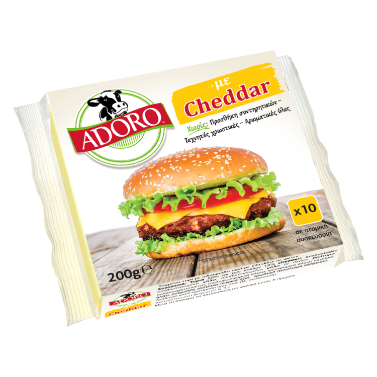 ADORO ΜΕ CHEDDAR BURGER 6X200GR ADORO ΜΕ CHEDDAR BURGER 6X200GR