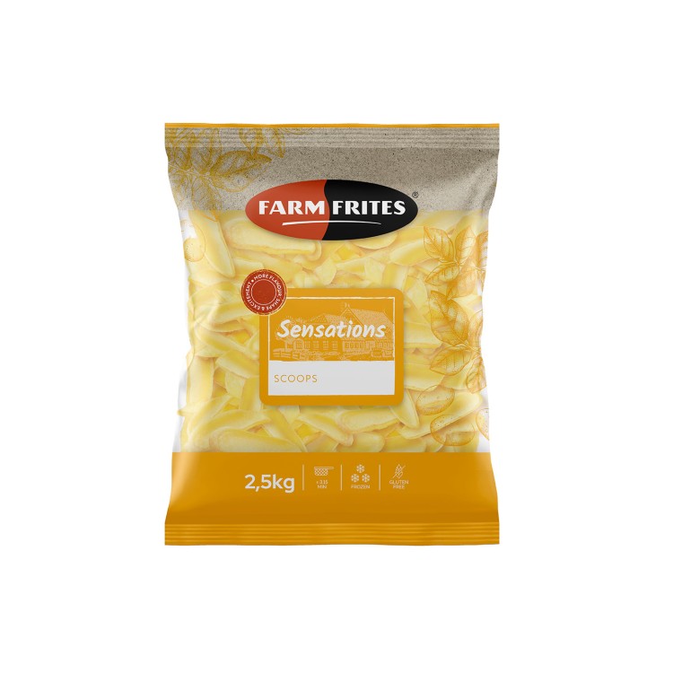 FARM FRITES ΠΑΤΑΤΕΣ ΠΡΟΤΗΓ. SCOOPS SKIN ON (5X2,5KG) ΟΛΛΑΝΔΙΑΣ