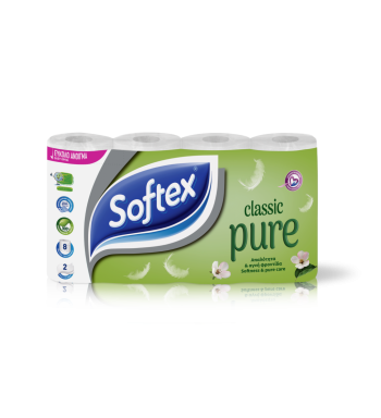 SOFTEX PURE ΧΑΡΤΙ ΥΓΕΙΑΣ 2Φ 12Χ8 ΤΕΜ. SOFTEX PURE ΧΑΡΤΙ ΥΓΕΙΑΣ 2Φ 12Χ8 ΤΕΜ.