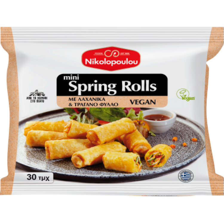 NIKOLOPOULOU SPRING ROLLS MINI ΛΑΧΑΝΙΚΩΝ HORECA 6Χ0,9KG (180ΤΜΧ) Μ.Μ