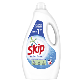 SKIP ΥΓΡΟ ΠΛΥΝΤΗΡΙΟΥ ACTIVE CLEAN (ΜΠΛΕ) 4Χ52ΜΕΖ.(2,60L) SKIP ΥΓΡΟ ΠΛΥΝΤΗΡΙΟΥ ACTIVE CLEAN (ΜΠΛΕ) 4Χ52ΜΕΖ.(2,60L)