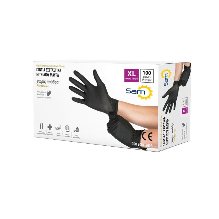 SAM ΓΑΝΤΙΑ ΝΙΤΡΙΛΙΟΥ ΜΑΥΡΑ EXTRA LARGE 10X100TMX