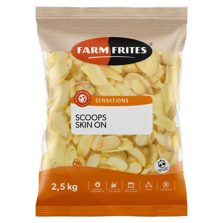 FARM FRITES ΠΑΤΑΤΕΣ ΠΡΟΤΗΓ. SCOOPS SKIN OFF (5X2,5KG) ΟΛΛΑΝΔΙΑΣ