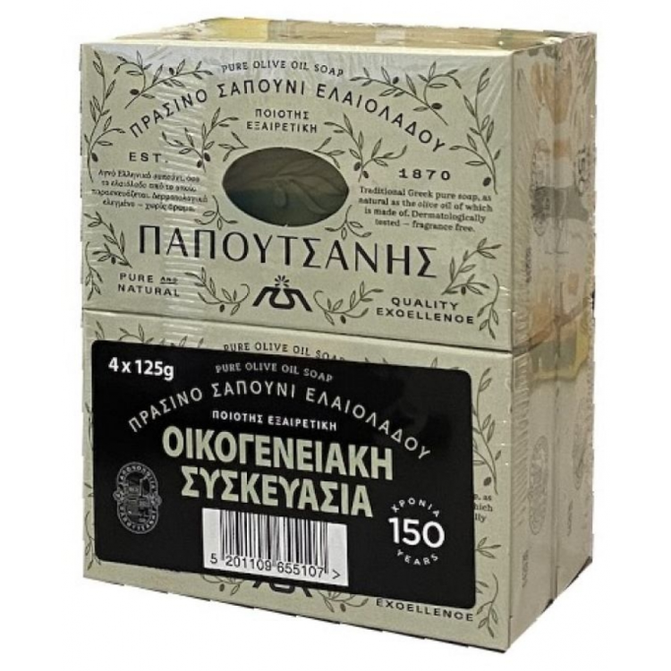 ΠΑΠΟΥΤΣΑΝΗΣ ΣΑΠΟΥΝΙ ΠΡΑΣΙΝΟ (4ΠΛΟ) 12Χ4Χ125ΓΡ