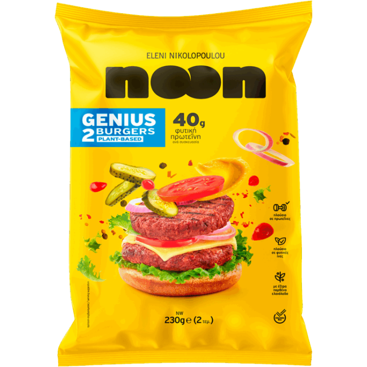 NIKOLOPOULOU NOON GENIUS BURGER PLANT-BASED 14Χ230GR