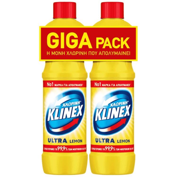 KLINEX ΧΛΩΡΙΝΗ ULTRA LEMON 6Χ2Χ750ΓΡ (2η, GIGA PACK)