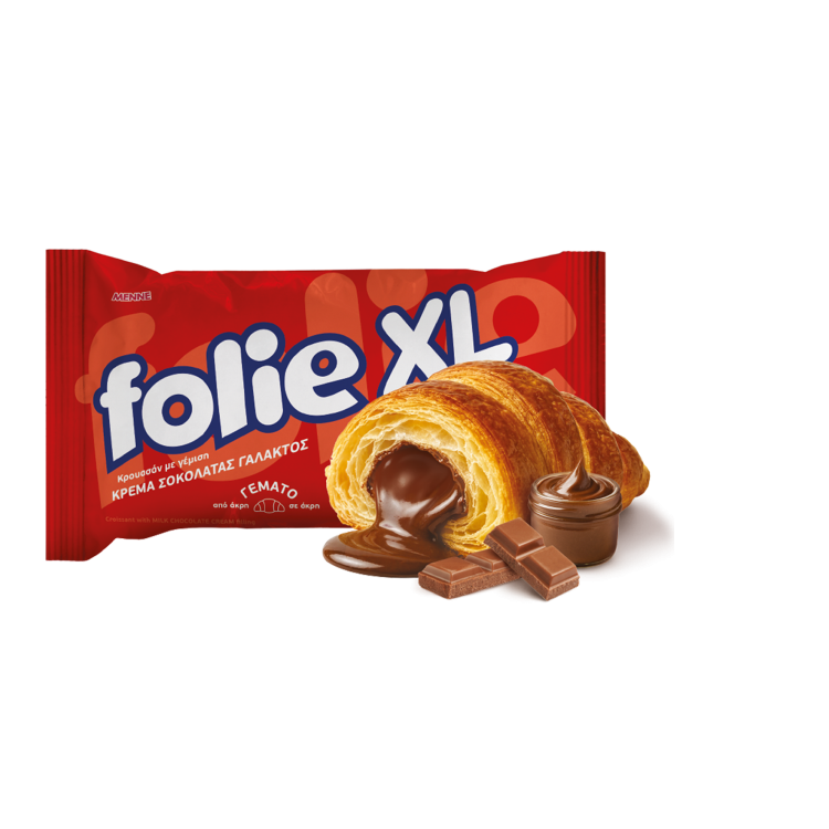 FOLIE ΚΡΟΥΑΣΑΝ XL ΜΕ ΓΕΜΙΣΗ ΚΡΕΜΑ ΣΟΚΟΛΑΤΑΣ 20Χ120ΓΡ