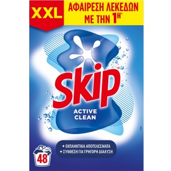 SKIP ΣΚΟΝΗ ΠΛΥΝΤΗΡΙΟΥ ΚΟΥΤΙ ACTIVE CLEAN (ΜΠΛΕ) 48Μ (3,25KG)
